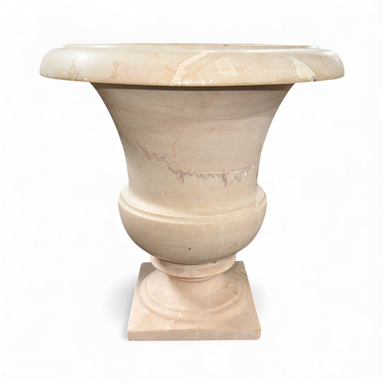 Vintage Pink Marble Pedestal Urn