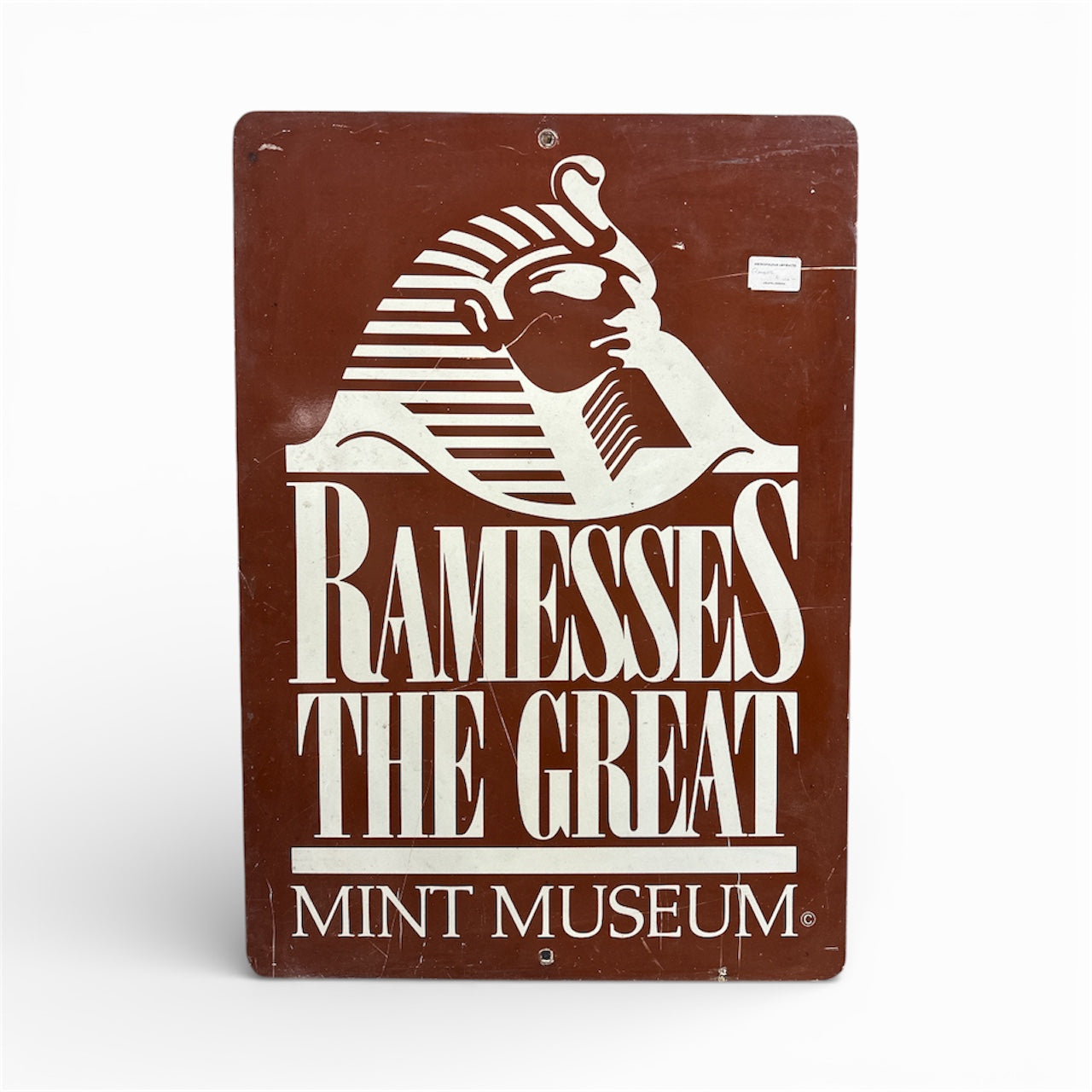 Vintage “Ramesses the Great” Mint Museum Metal Sign