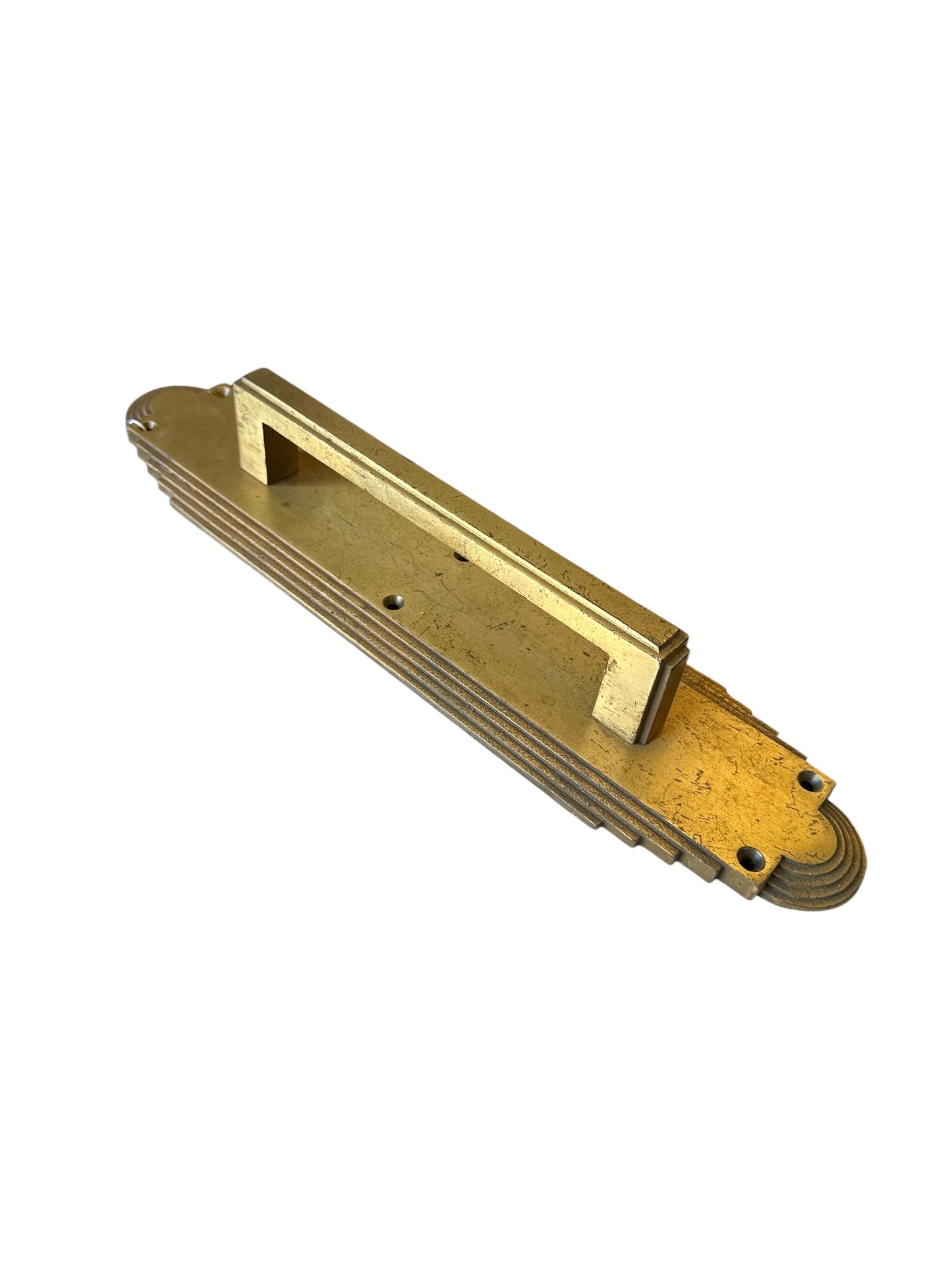 15” European Art Moderne Brass Door Pull