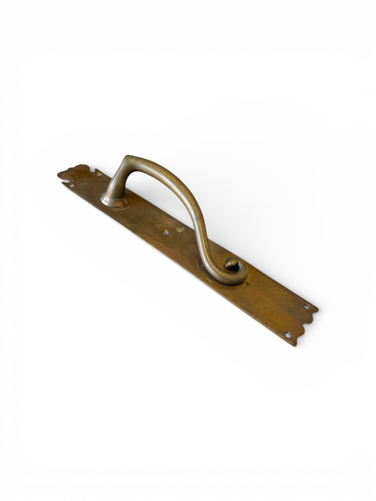 16” European Scroll-Form Brass Door Pull