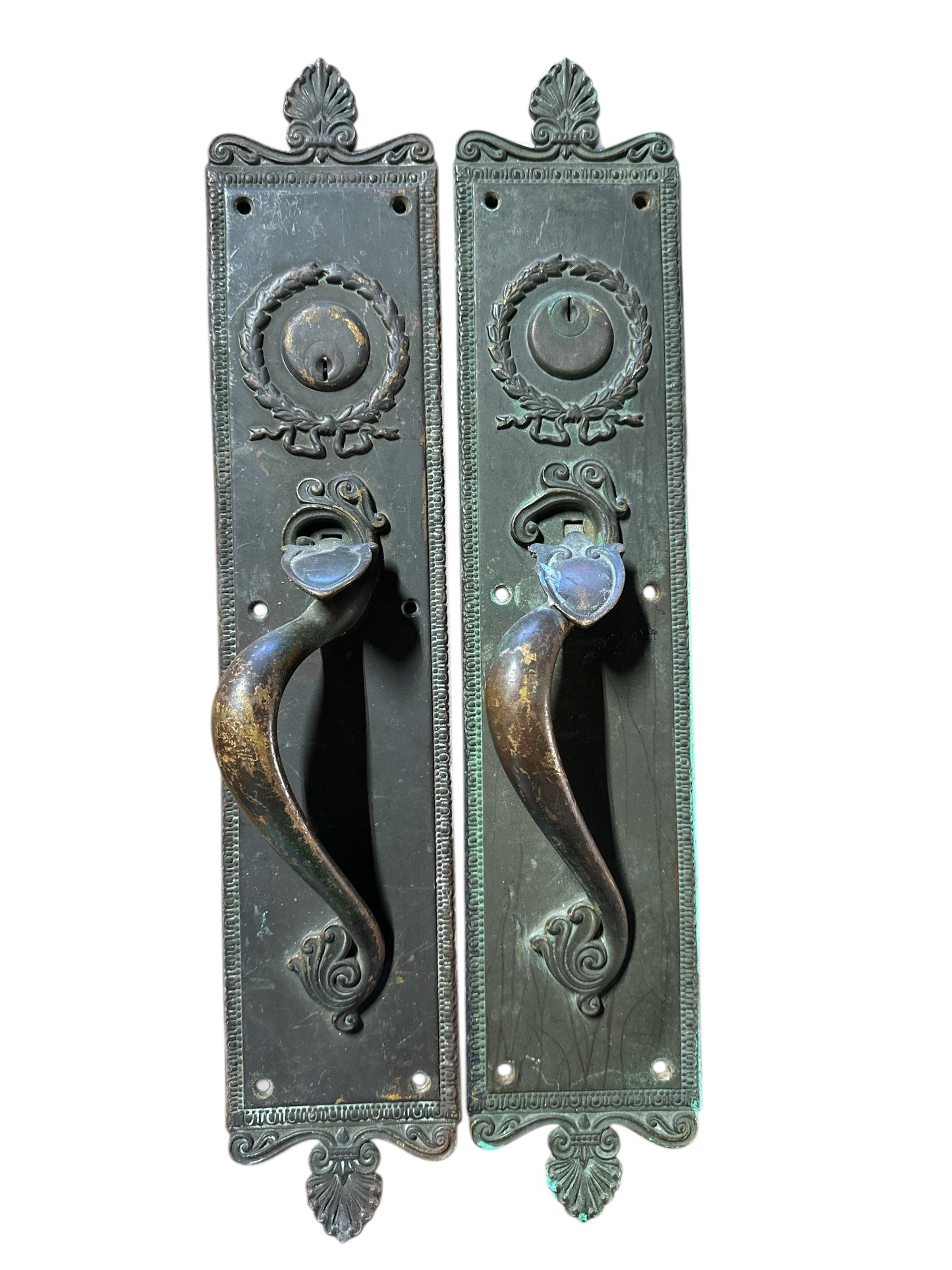 Brass Door Pull with Wreaths
