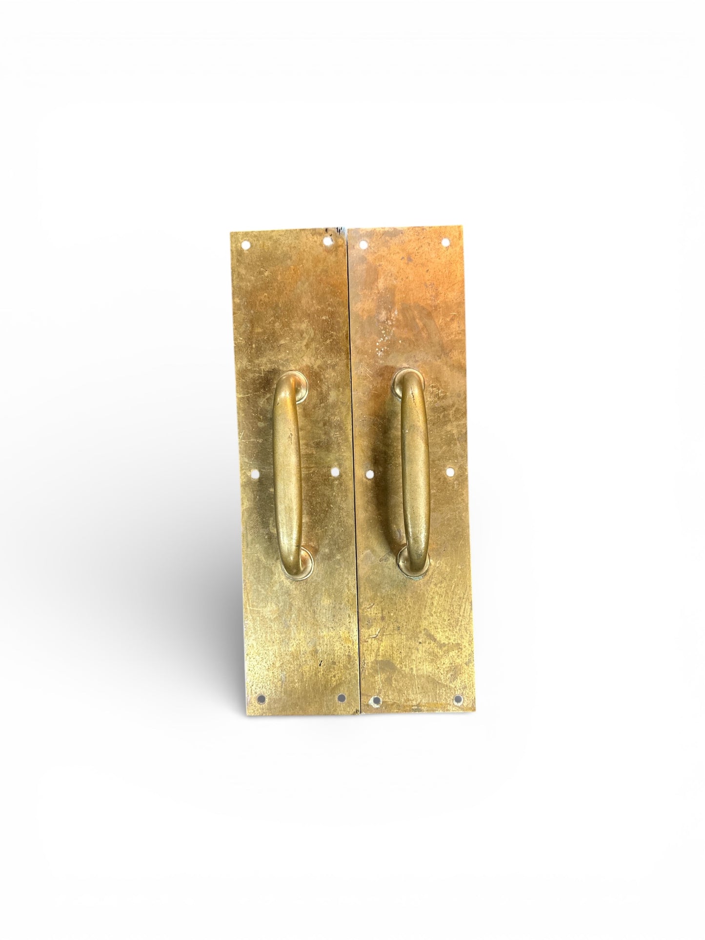 Antique French Brass Double Door Pull Plates (Pair)