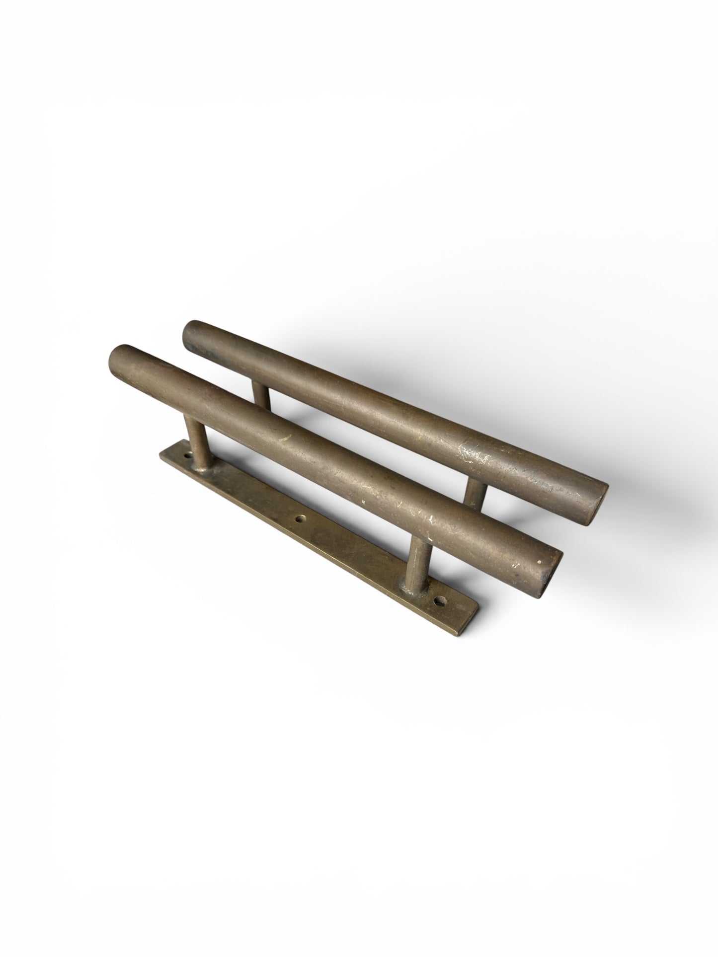 12" Industrial Brass Bar Door Pull Pair