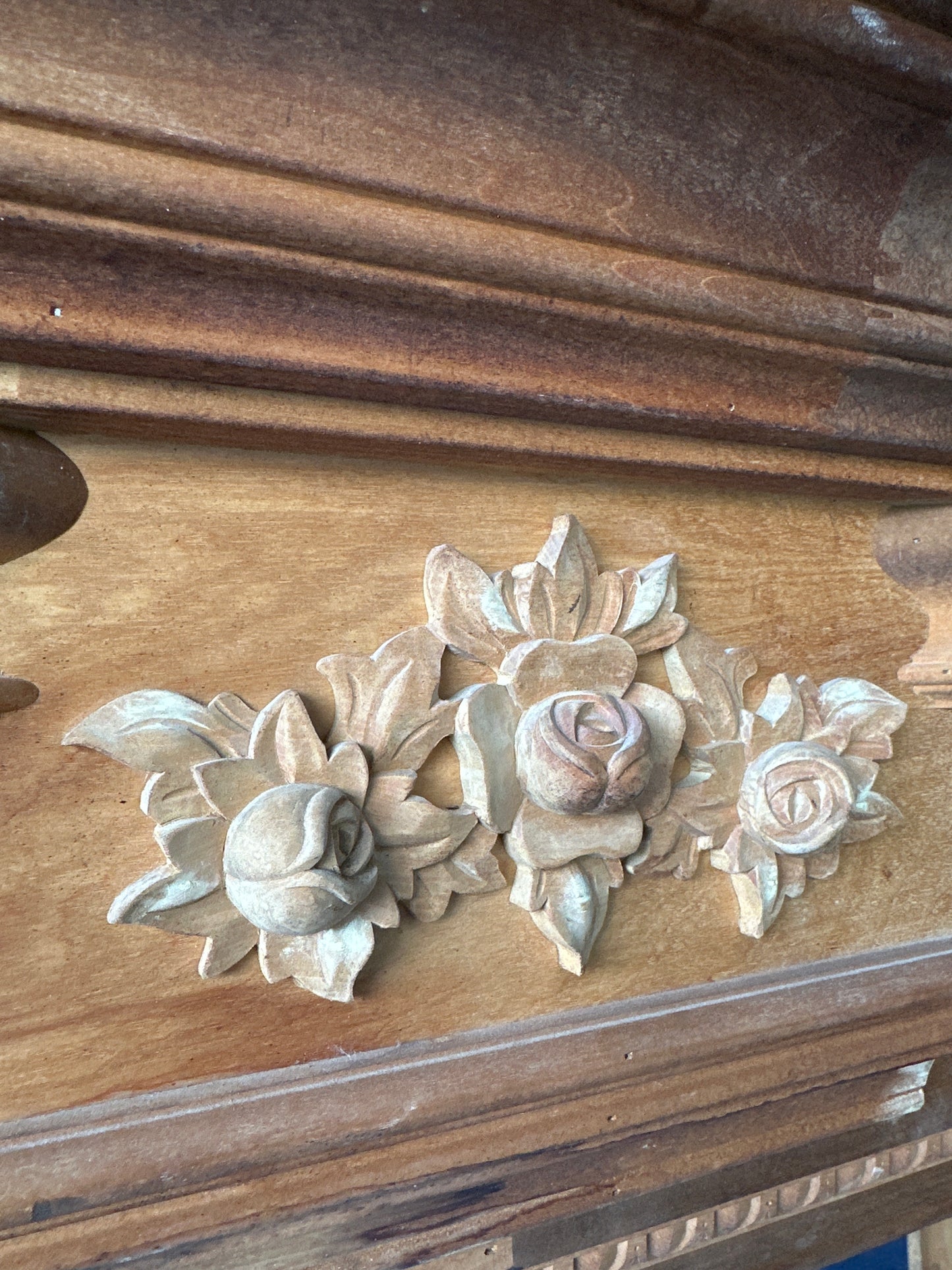 Ornate Carved Wood Fireplace Mantel