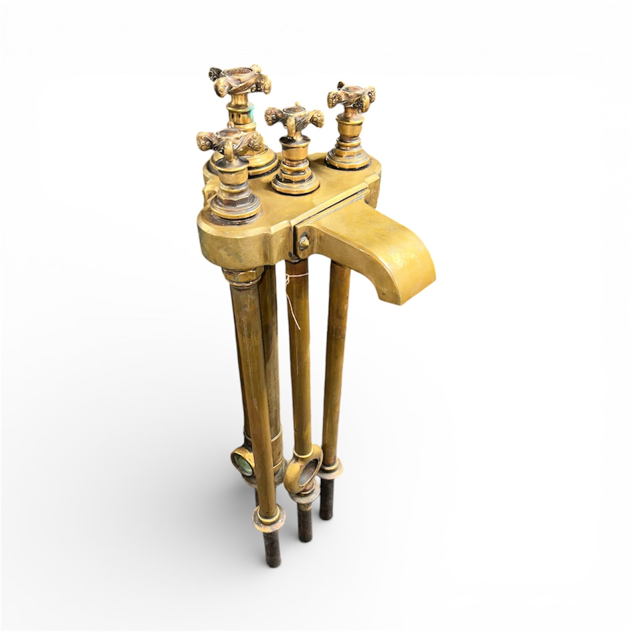 Antique Brass Bathtub Filler from a Hotel in Cannes, France