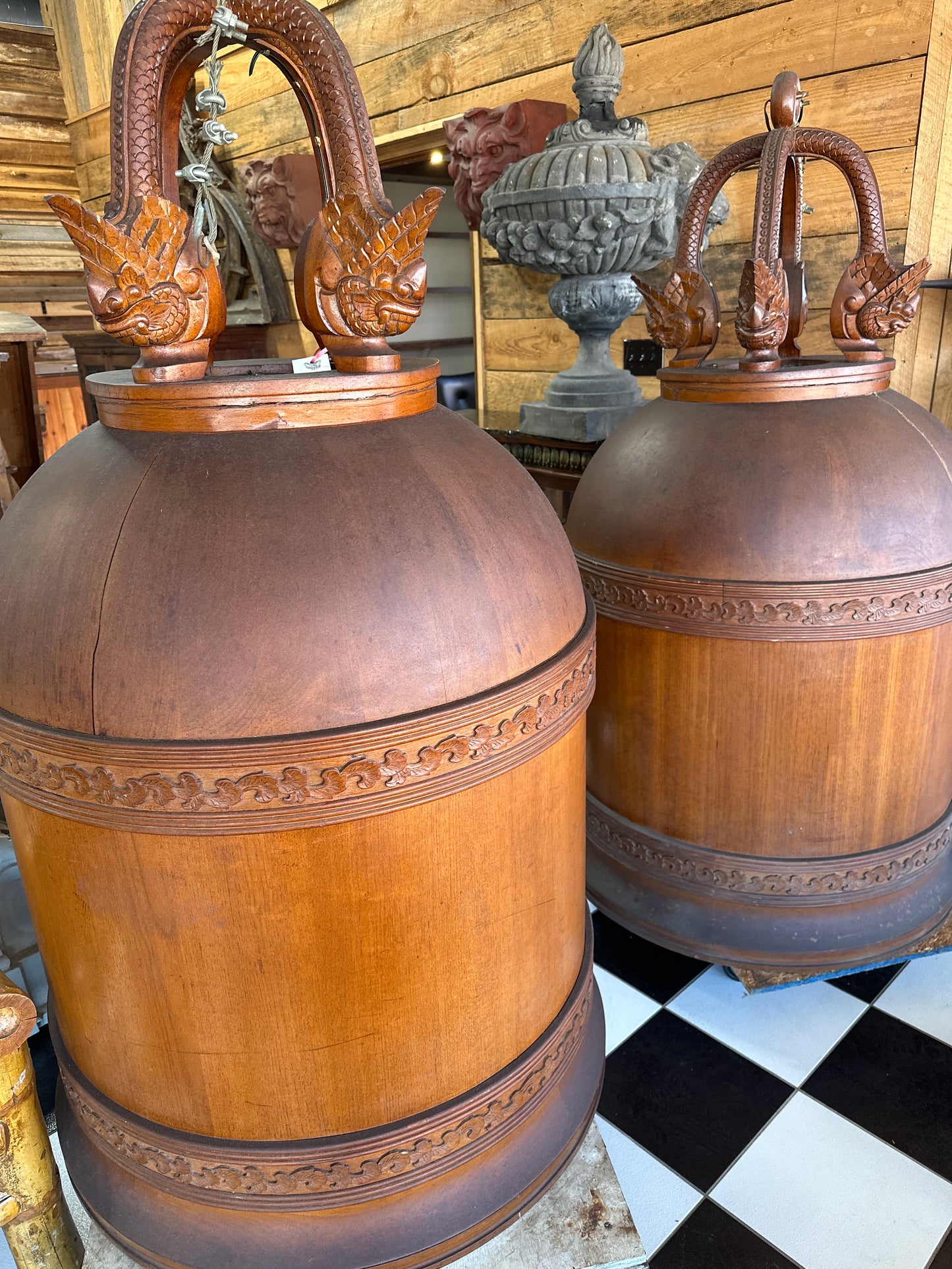 Wood Lanterns (Pair)