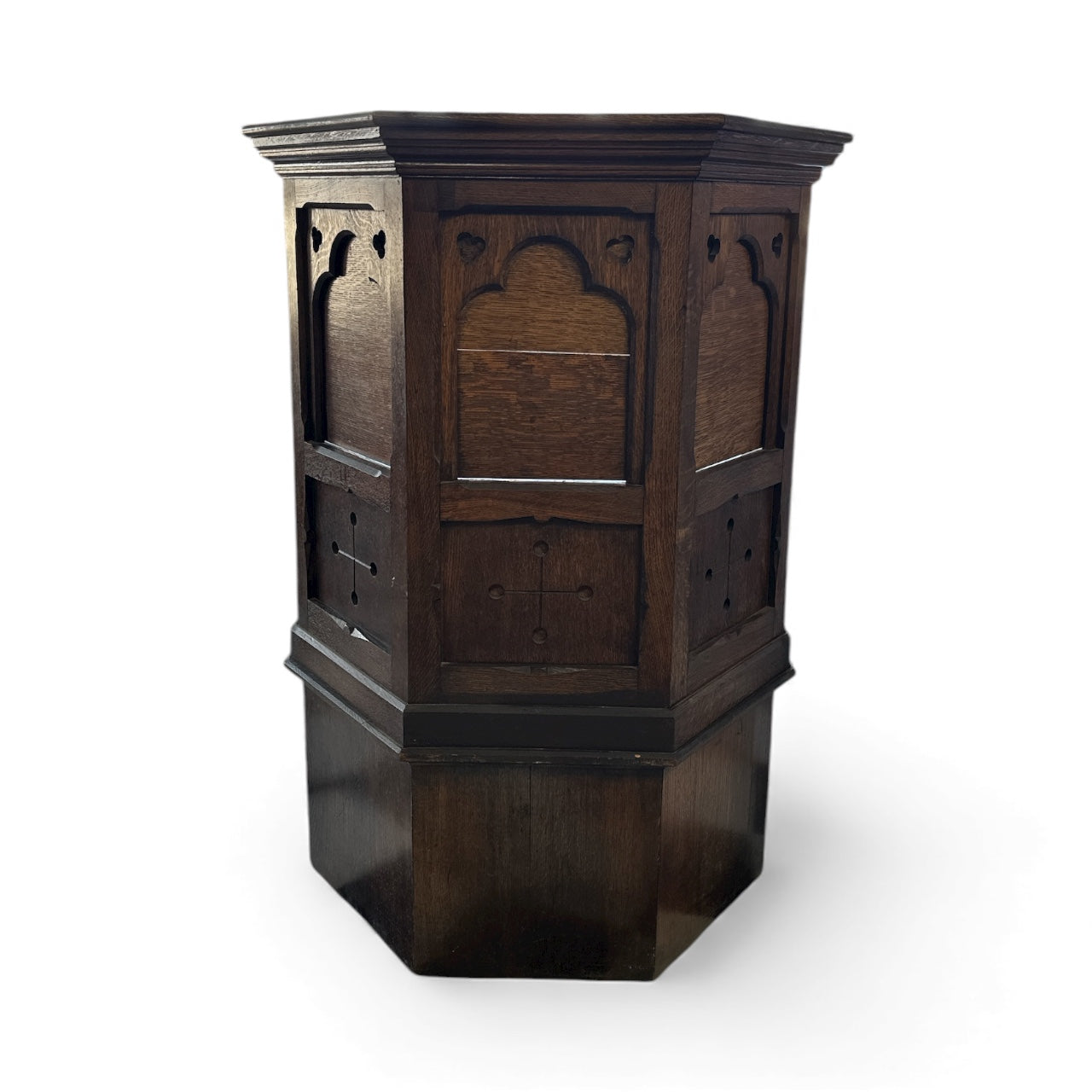 Antique Gothic Revival Church Podium
