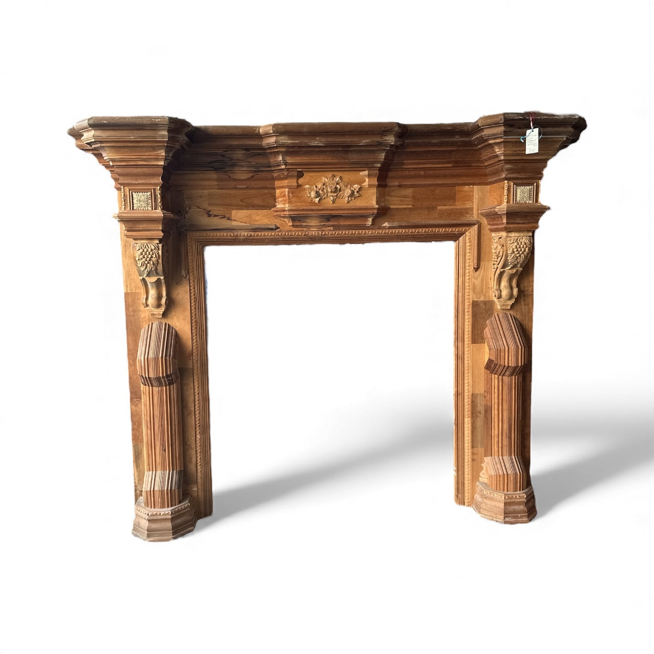 Ornate Carved Wood Fireplace Mantel