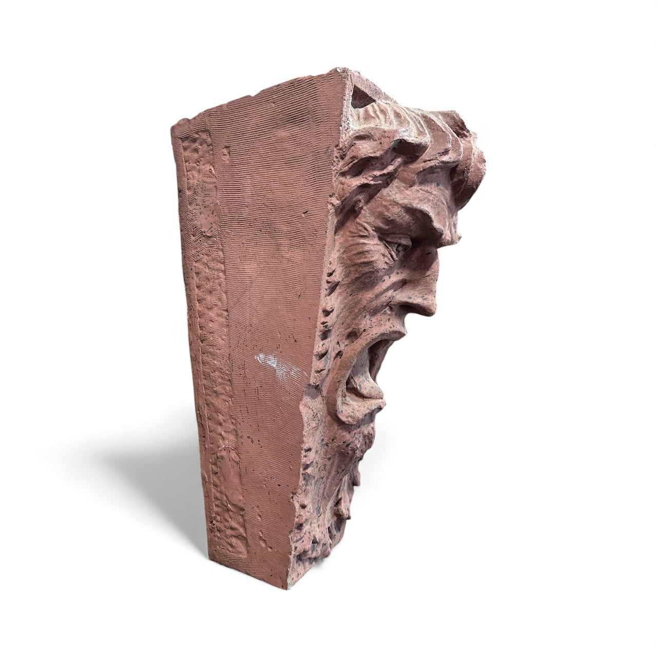 Grotesque Face Keystone – Fiberglass Reproduction (25”H x 12”W x 17”D)