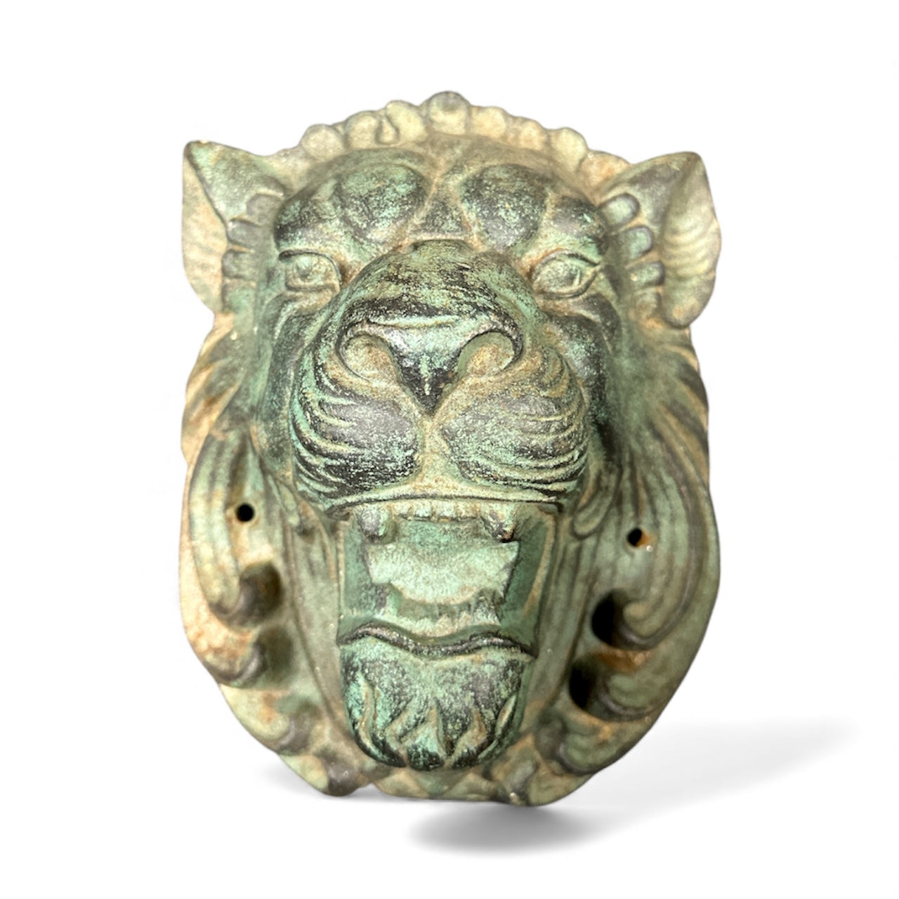 Cast Iron Lion Head Wall Accent – 8”H x 6”W x 4”D