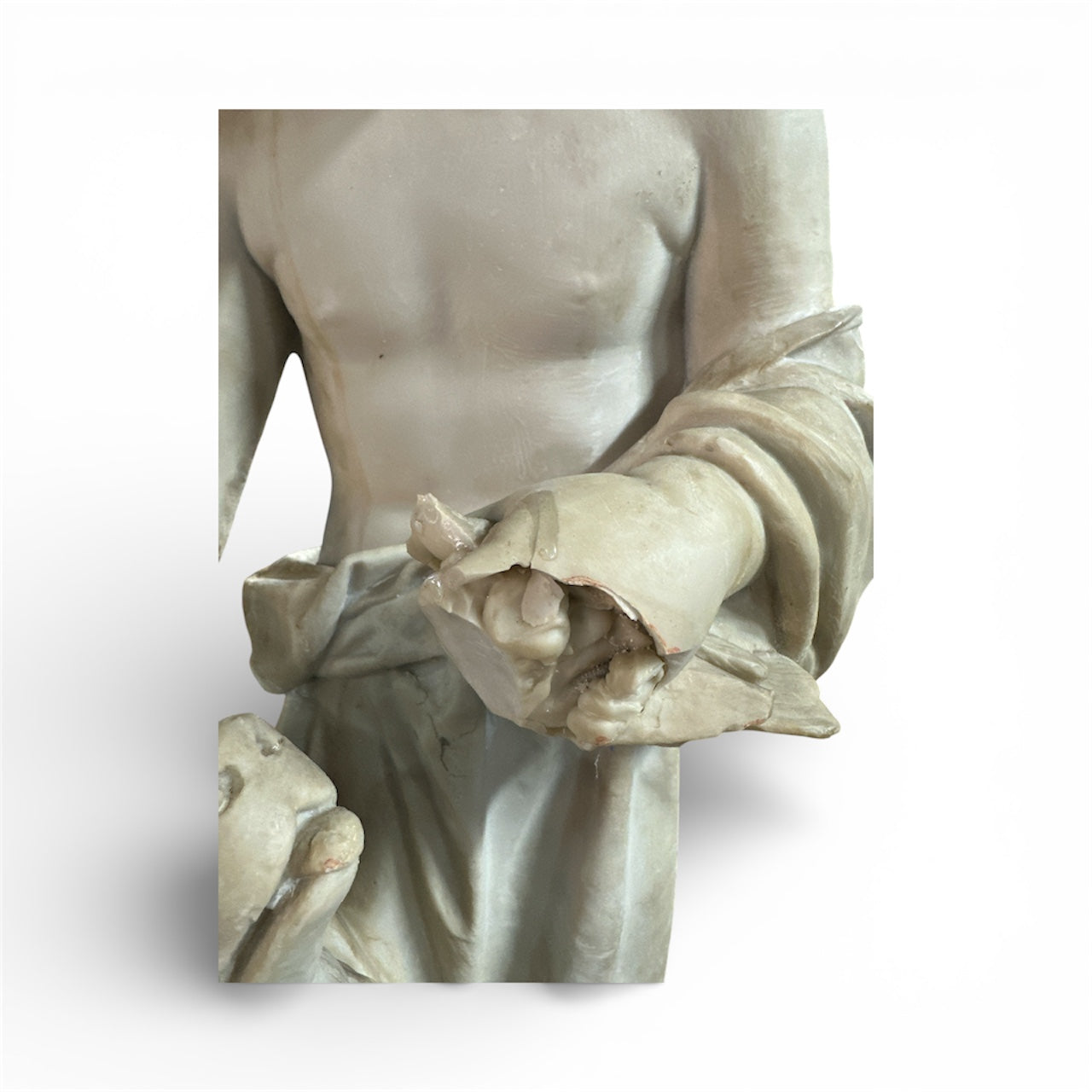 Marble Dust Sculpture - 2 Children with Dog