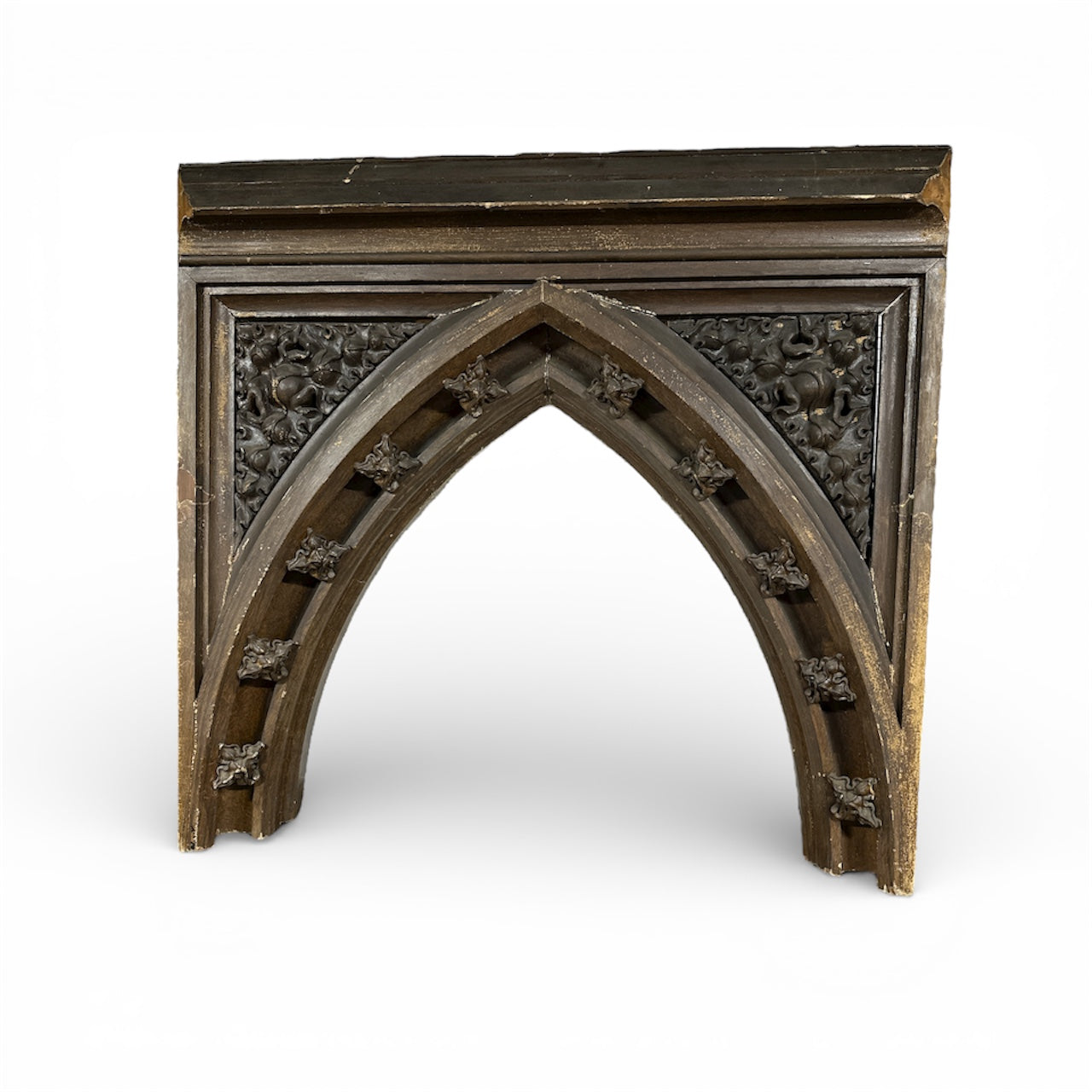Carved Wooden Gothic Arch Architectural Element