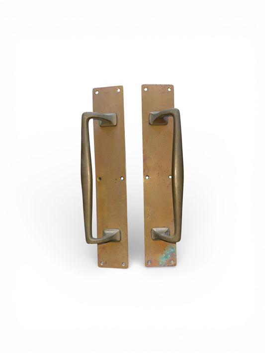 14" Mid-Century Brass Door Pull Pair
