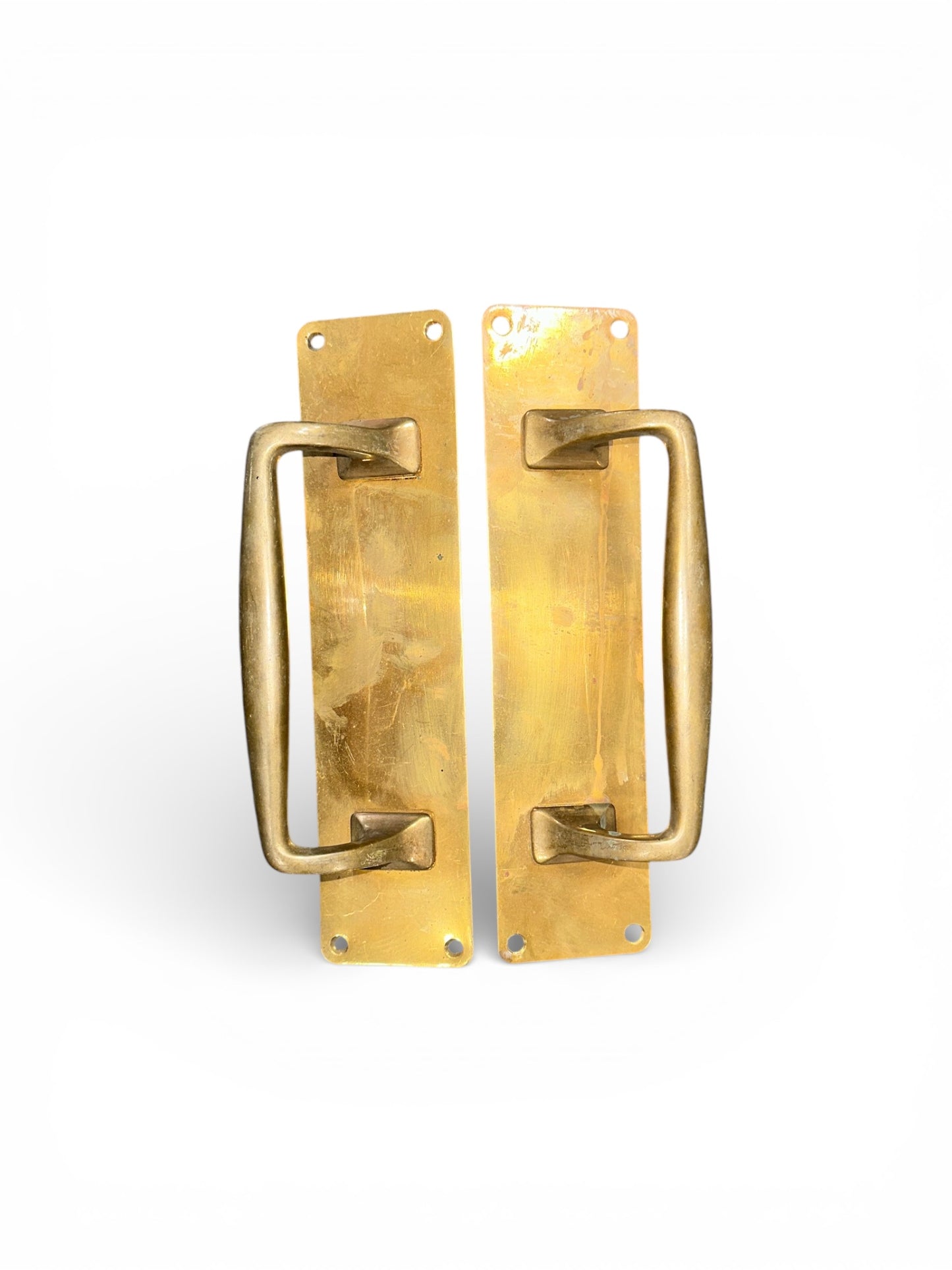 10" European Sculptural Brass Door Pull Pair