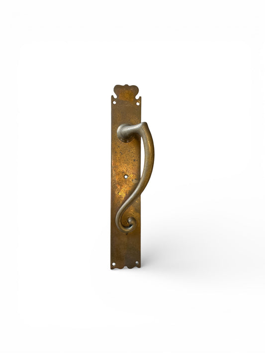 16” European Scroll-Form Brass Door Pull