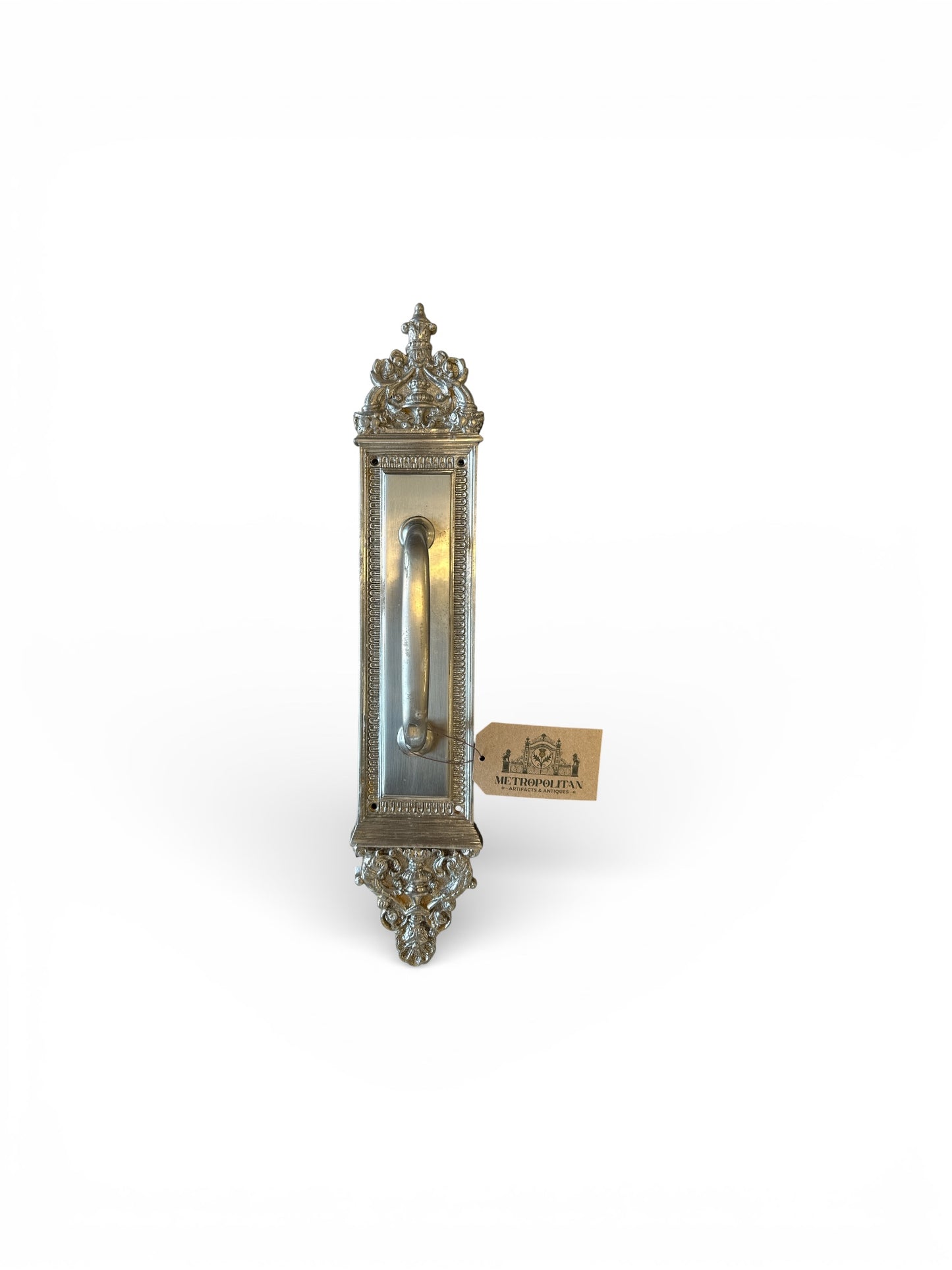 18” Victorian Revival Nickel-Plated Door Pull