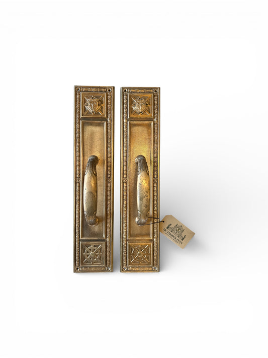 18” Knights of Columbus Brass Door Pull Pair