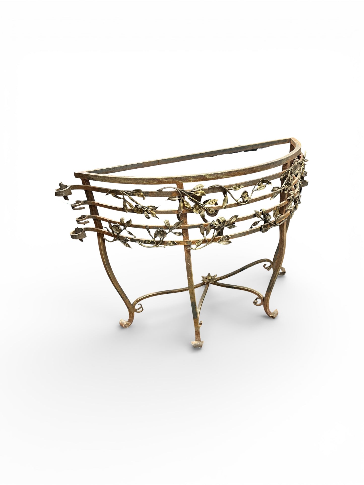 Decorative Iron Console Base with Vine Motif