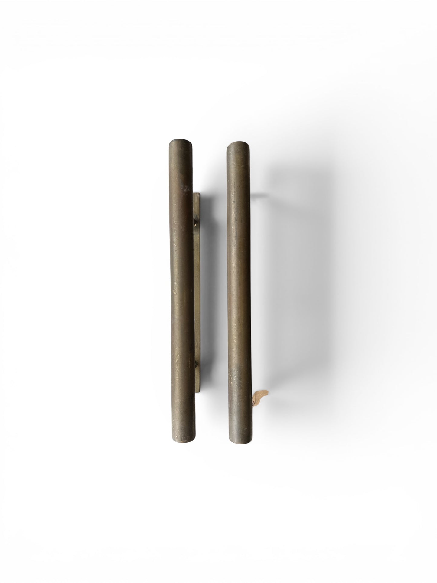 12" Industrial Brass Bar Door Pull Pair