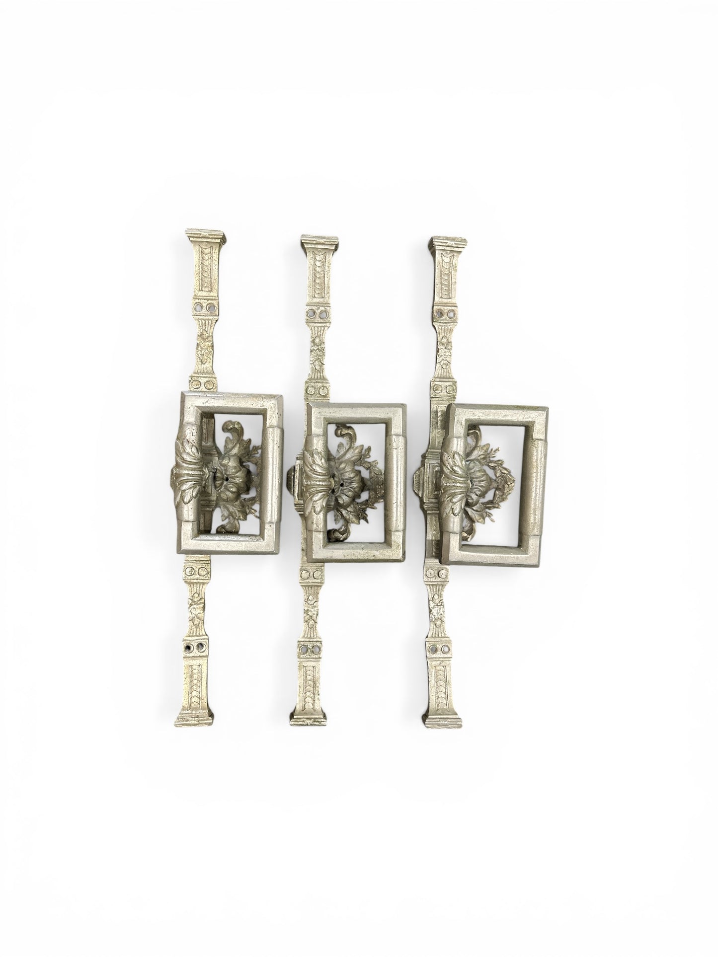 30" Antique Castle Door Pull with Gothic Floral Ornament