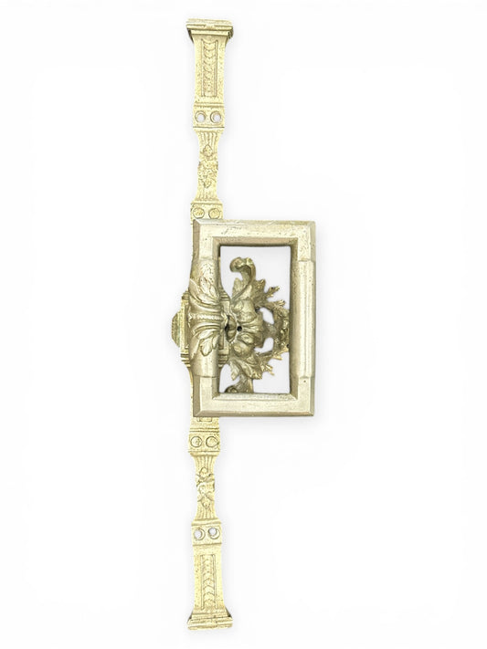 30" Antique Castle Door Pull with Gothic Floral Ornament
